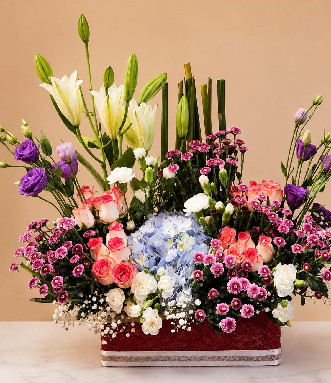 Luxury Mixed Flower Bouquet | Lily, Hydrangea & Roses