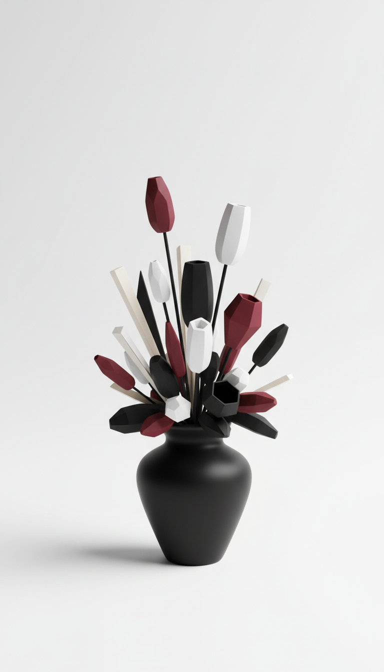Obsidian Black Modernist Bouquet