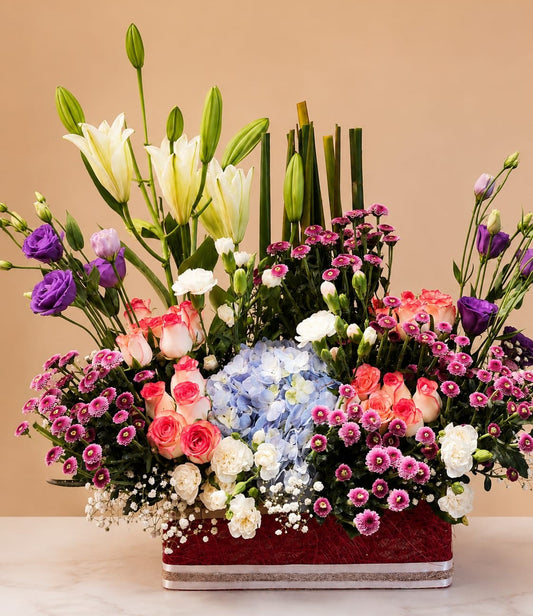 Luxury Mixed Flower Bouquet | Lily, Hydrangea & Roses